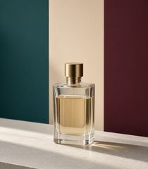 A perfume bottle before colour blocks